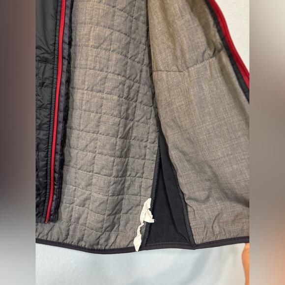 Icebreaker Merino Wool Helix Long Sleeve Quilted Puffer Jacket Navy & Red L - Picture 5 of 5